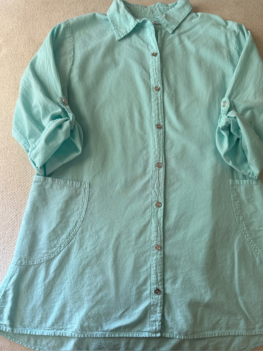 Cotton Collection Mint Shirt Dress - Picture 4 of 7